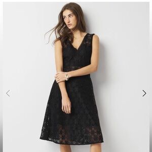White House Black Market Black Lace Midi Dress